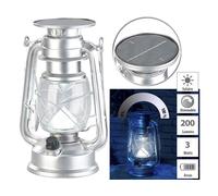 Lunartec Lampe-tempête LED solaire à intensité variable 200 lm / 3 W / 8000 K - Argent