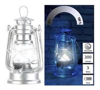 Lunartec : Mini lampe-tempête LED à piles à intensité variable 200lm / 3W / 8000K - Argent Argent G