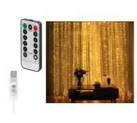 Lunartec Rideau LED USB télécommandé à luminosité variable et 8 modes