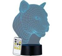 Lunartec : Socle lumineux décoratif à LED LS-7.3D - Motif Léopard Blanc G