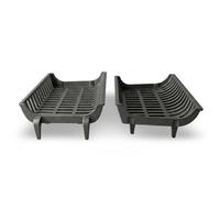 Lunaway - Porte-bûches en fonte, Support à bois en fonte, Grille en fonte pour cheminée - Dimensions avant. 68 post. 57 x 39 x 15 h cm (Pieds Courbés)