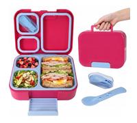 Lunch Box, 1050 ml Lunch Box Umami, Boite Repas Compartiment, Rose rouge | Boite Lunchbox Enfant Adulte Boite à Bento, Sans BPA, pour Micro-onde Lave-vaisselle, École Pique-Nique Travai