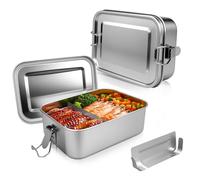 Lunch Box - 1200ML Bento Lunch Box en Acier Inoxydable,Lavable au Lave-Vaisselle,Boîte Inox Étanche,Lunchbox Inox avec Séparateur Amovible