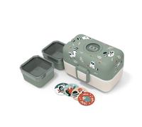 Monbento Boîte repas enfant MB Trésor Raton laveur 800 ml 3 compartiments sans BPA Vert