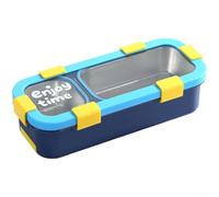 Lunch Box Acier Inoxydable 600ml Micro-ondes Safe(Blue) | Acier 304 alimentaire, joint silicone hermétique, 2 compartiments fixes, fuite, pour idéal transport