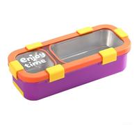 Lunch Box Acier Inoxydable 600ml Micro-ondes Safe(Purple) | Acier 304 alimentaire, joint silicone hermétique, 2 compartiments fixes, fuite, pour idéal transport