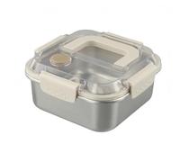 Lunch Box Acier Inoxydable Lavable Four Grande Capacité | Acier 304 alimentaire, compatible -ondes et four, joint silicone anti-fuite, pliable, design durable(1200ML)