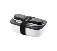 Lunch Box Blanche Avec Compartiment Et Set De 3 Couverts En Inox