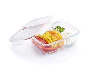 Lunch box Boite alimentaire rectangle 2 compartiments en verre Westmark 570 ml