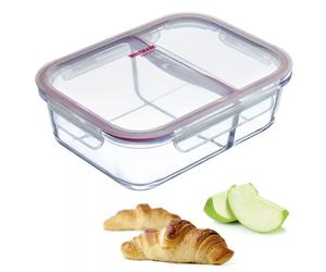 Lunch box Boite alimentaire rectangle 2 compartiments en verre Westmark 980 ml