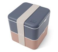 Lunch box carrée 2x850ml bleu rose