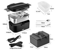 Lunch Box Chauffante Electrique 2L 60W, Boîte à Repas 220V 24V 12V pour Voiture Camion Bureau c6