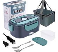Lunch Box Chauffante Gamelle 80W 1.5L Boite Repas Allume Cigare Electrique 12V/24V/220V Camion Tuperwear Réchauffe Plat Chauffe