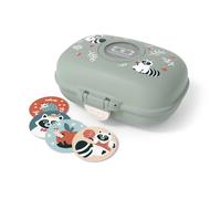 Monbento Boîte à goûter enfant MB Gram Raccoon 600 ml Sans BPA Motif raton laveur Vert