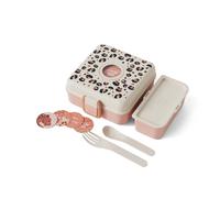 monbento - Boite a Sandwich Personnalisable Enfant Snacky - Couverts Inclus | Lunch Box Enfant pour Sandwich Entier - Idéal pour Gouter École/Pique-niques - Sans BPA - Rose Leopard