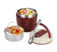Lunch box isotherme 1200ml - Acier inoxydable avec cuillere - Gamelle alimentaire chaude - Thermos repas - Ecole bureau camping