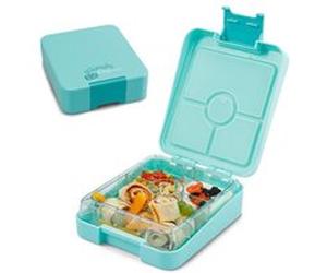 Lunch box - Klarstein schmatzfatz easy snack - Pour enfants - 4 compartiments - 18 x 15 x 5cm - sans BPA - Turquoise G