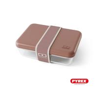 monbento x Pyrex Lunch Box en Verre Fabriquée en France, Bento Hermétique - MB Pure - 600 ml, Boîte Repas Micro-Ondable Avec Séparateur, Compatible Four et Lave-Vaisselle - Rose