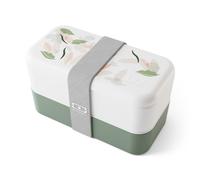 Lunch box rectangle 2x500ml vert leaves