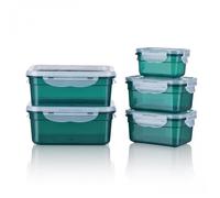 Lunch Box - Venteo - Vert - 5 pièces - Couvercles en silicone - Anti-fuites