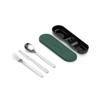 Lunch Box Verte Avec Compartiment Et Set De 3 Couverts En Inox