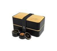 Lunchbox Bento Umami 2 étages 1,2 L Noir et Bois