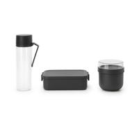 Lunchbox, bocal à repas et bouteille d'eau en set MAKE & TAKE gris foncé, Brabantia