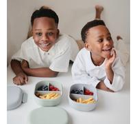 mushie Boîte à repas Lunchbox enfant maped picnik | Séparateur et compartiments avec couvercles verrouillables | Avec fourchette et cuillère à couverts (Sage)