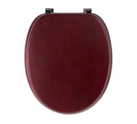 Lunette de WC en bois de pin massif en rouge acajou avec touche douce - PIKLiDS (sans fermeture amortie ni relâchement rapide)