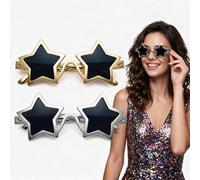 Lunette Festival Disco Anniversaire Lot 2 Or & Argent Bekecidi 145mm | Accessoire festival photobooth mariage carnaval soirée 80 - lunettes fantaisie adulte 145mm