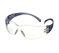 Lunettes de protection 3M SecureFit 100, branches bleues, traitement anti-rayures/antibuée, écran incolore, SF101AF-BLU x1 morceau