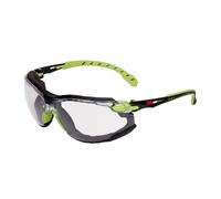 Lunettes de protection 3M Solus 1000, branches vertes/noires, traitement antibuée/antirayures Scotchgard (K&N), écran transparent, monture en mousse et serre-tête, S1201SGAFKT-EU x1 morceau