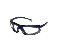 Lunettes de protection 3M Solus 2000, branches bleues/grises, monture en mousse, traitement antibuée Scotchgard (K&N), écran incolore, angle réglable, S2001SGAF-BGR-F-EU x20 morceau
