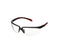 Lunettes de protection 3M Solus 2000, branches grises/rouges, traitement antibuée Scotchgard (K&N), écran incolore, angle réglable, S2001SGAF-RED-EU x1 morceau