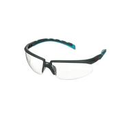 Lunettes de protection 3M Solus 2000, branches grises/turquoise, traitement antibuée Scotchgard (K&N), écran incolore, angle réglable, S2001SGAF-BGR-EU x1 morceau