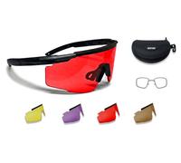Lunettes de protection avec 4 lentilles interchangeables et étui de transport