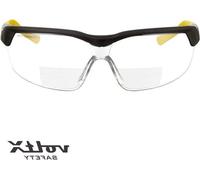 Lunettes de protection bifocales - Verres transparents +20 - es CE EN166FT - Traitement anti-buée - Verres UV400 - Résistantes à l'abrasion - Branches réglables en hauteur et en inclinaison.