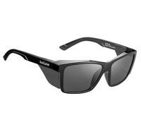 Lunettes de sécurité Bollé STKS 420 avec monture noire brillante et verres fumés, conçues pour soutenir la protection des yeux, la durabilité et le confort pour le travail sur site et une utilisation