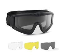 Lunettes de sécurité Feyachi, lunettes de tir tactique avec 3 lentilles interchangeables, protection UV400 (Noir)