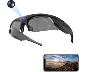Lunettes de soleil avec caméra Hereta, Wi-Fi, résolution 4K, protection UV400, compatible avec une carte TF jusqu'à 256 Go