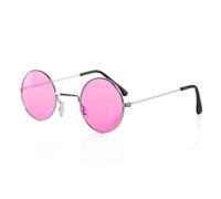 Lunettes de soleil circulaires rose hippie années 70 et 60 disponibles en plusieurs quantités et couleurs