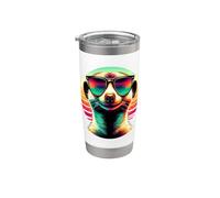 Lunettes De Soleil Pop Art Colorées Suricates Amoureux Des Gobelet isotherme en acier inoxydable double paroi
