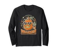 Lunettes de Soleil rétro Citrouille Happy Halloween Jack O Lantern Manche Longue