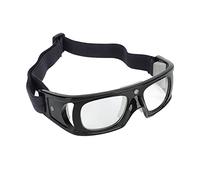 Lunettes de Sport de Protection avec Bandeau Réglable, Ajustement incurvé pour Enfants, Basket-ball, Course à Pied, Cyclisme en Matériau PC Résistant aux Chocs (BLACK)
