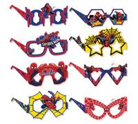 Lunettes écologiques en papier Spider-Man, 8 pièces, super-héros Cosplay, prise de photos amusante, accessoires de fête d'anniversaire pour enfants, cadeaux de décoration, jouets 1