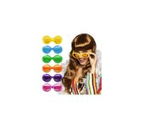 Lunettes fantaisie ovale style disco - Boland - Party Jacky Fluo - Adulte - Mixte - Blanc