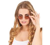 Lunettes rondes marrons de hippie adulte - Marron