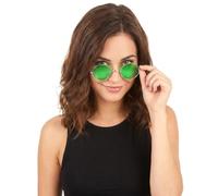 Lunettes rondes vertes de hippie adulte - Vert