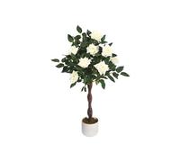 LUNSY - Plante Artificielle - Rosier artificiel blanc - 90 cm en pot