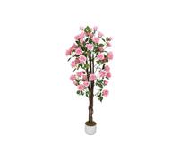 LUNSY - Plante Artificielle - Rosier artificiel rose - 150 cm en pot